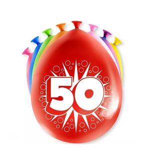 Cijferballonnen 50 jaar (8st)
